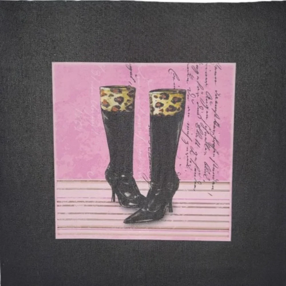 Hobby Lobby Canvas Wall Hanging 12in x 12in‎ Decor Tall Black Boots